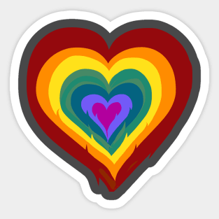 Rainbow Heart Sticker